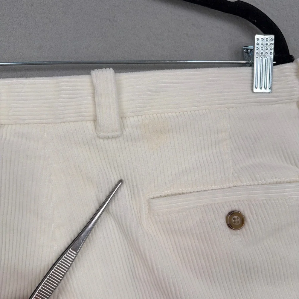 Brooks Brothers Pants Mens W38 L32 White Corduroy Clark Fit Preppy Classic